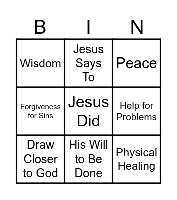 Why We Pray Bingo Card