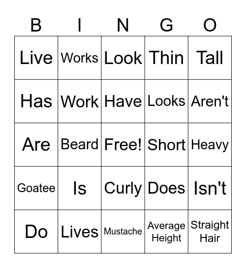 Level 2 Bingo Card