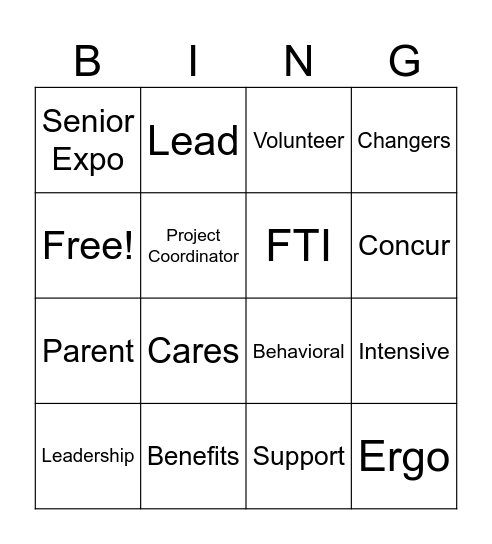 FSA Bingo Card