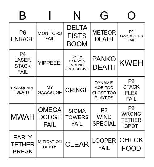 top bs Bingo Card