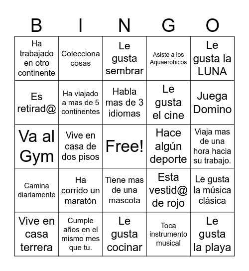 Ubanización Horizontes Bingo Card