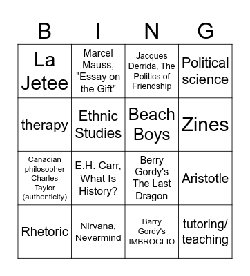 Stay True BINGO Card