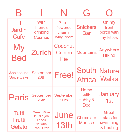 Girl's Trip Bingo Card