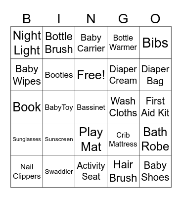 Little Boo Baby Shower Bingo Card