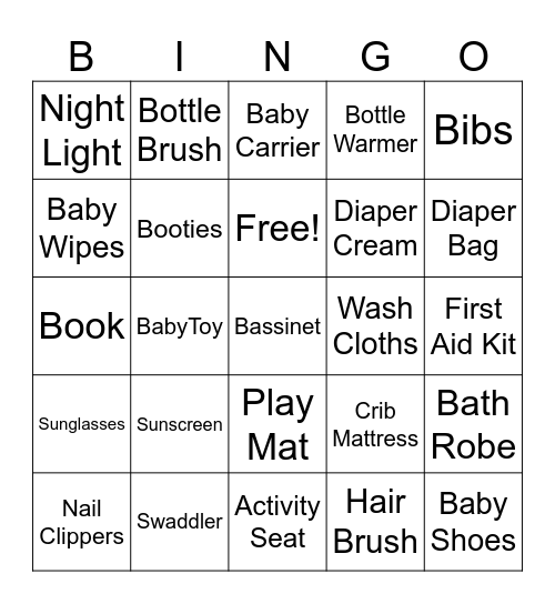 Little Boo Baby Shower Bingo Card