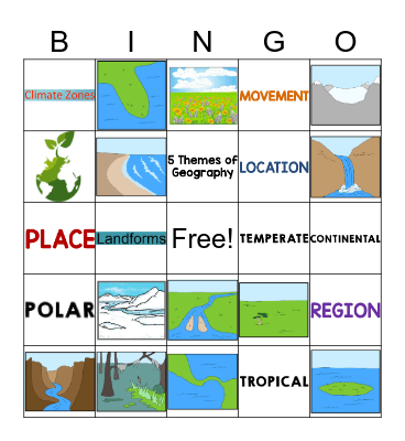 Geography Bingo Card