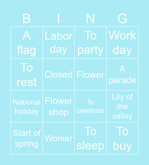 Le ler mai Bingo Card