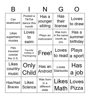 BSA ICEBREAKER BINGO Card