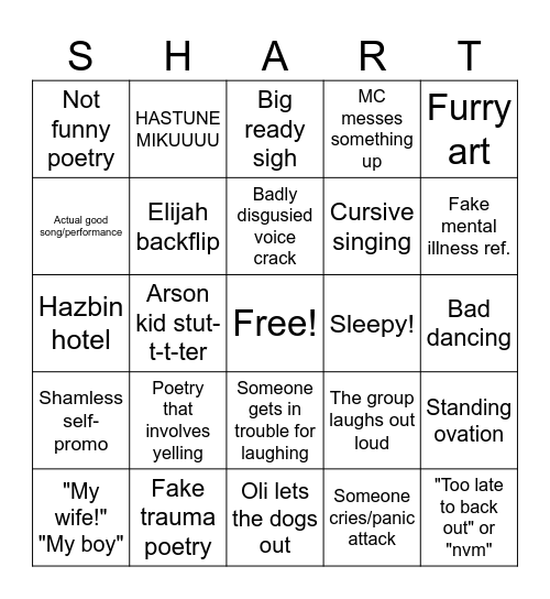 Student sharing assembly bingo card Bingo Card