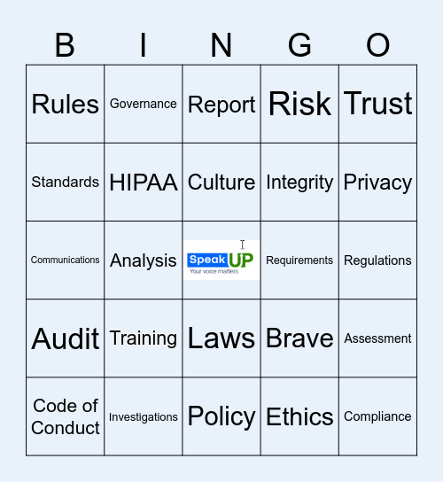 Ethics & Compliance Week 2024 Bingo Card