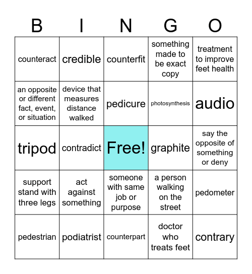 WEEK 5 REVIEW GAME Bingo Card