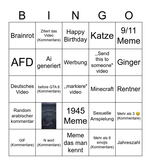 Instagram Bingo Card