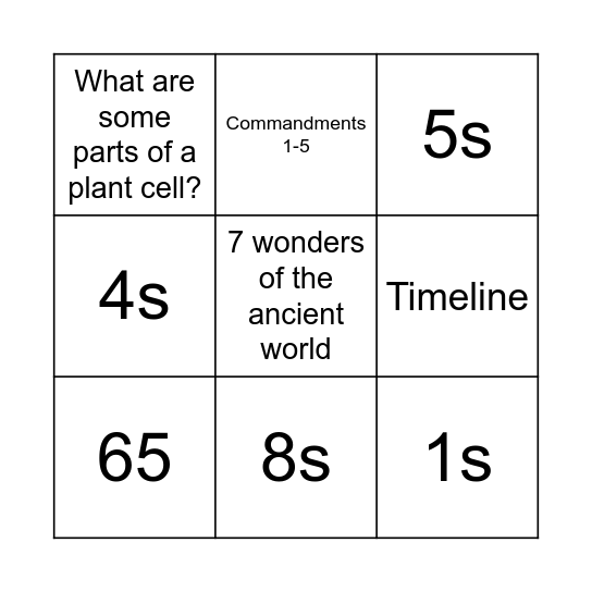 The Greeks Bingo Week 4 Bingo Card