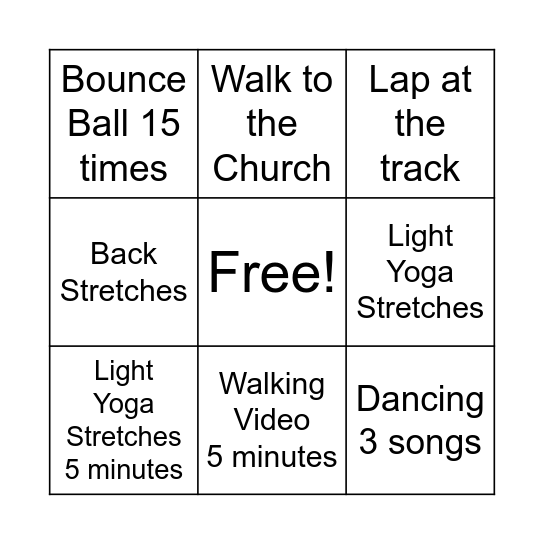 Dawn's Bingo Card