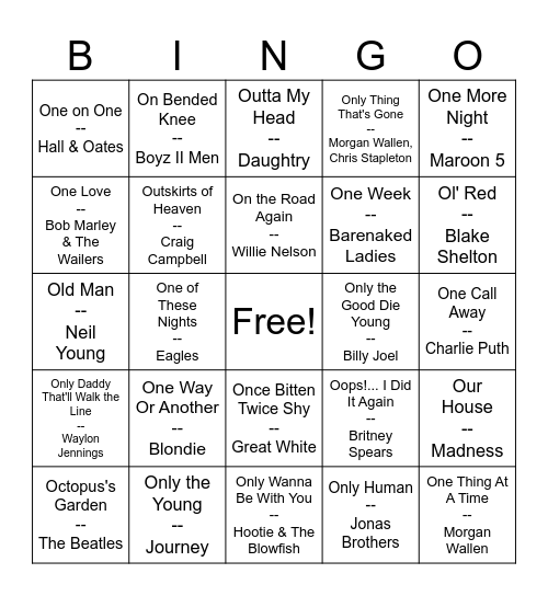 "O" BingO Card