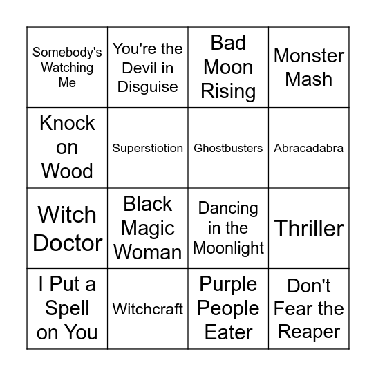 Halloween Bingo 2 Bingo Card