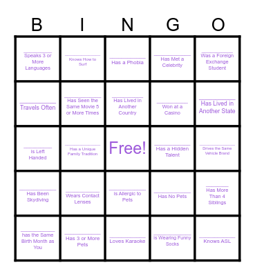 FSS Rally Bingo Card
