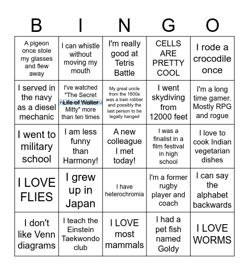 Genetics Dept Bingo! Bingo Card