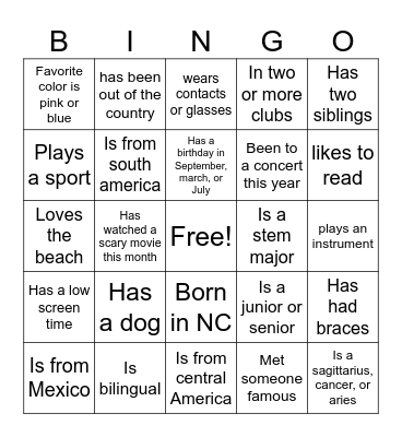 Someone who... Bingo Card