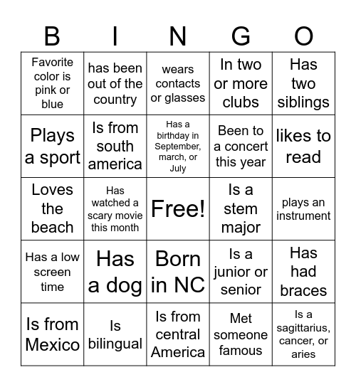 Someone who... Bingo Card