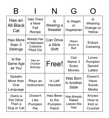 Find Someone Who................. Bingo Card
