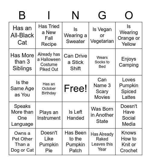 Find Someone Who................. Bingo Card