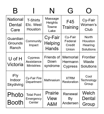 FALL 2024 Business Expo Bingo Card