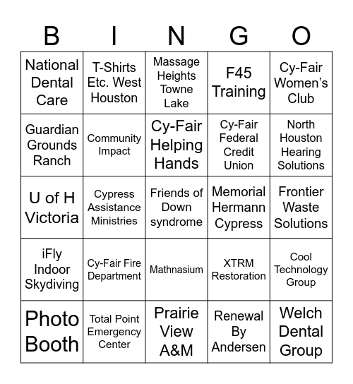 FALL 2024 Business Expo Bingo Card