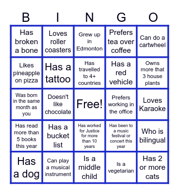 Financial Services Division Bingo Card