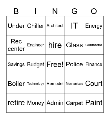 building Bingo Card