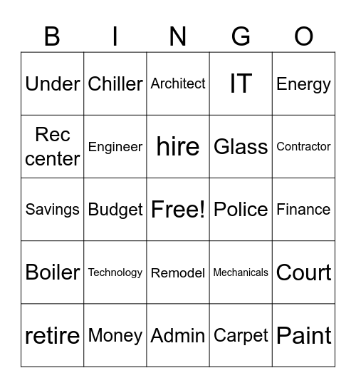 building Bingo Card