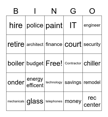 building Bingo Card