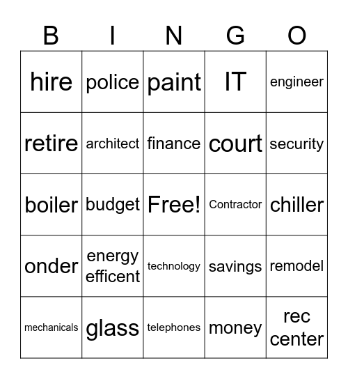 building Bingo Card