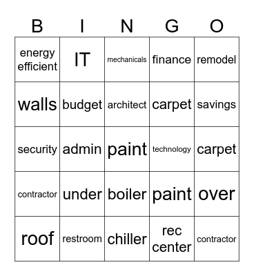 building Bingo Card