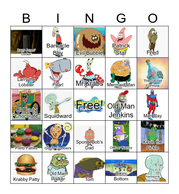 SpongeBob Bingo Card