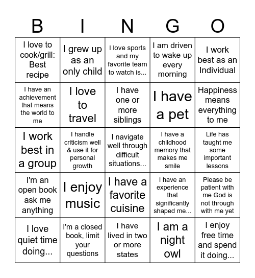 FCBC Associate Minister's BINGO Card