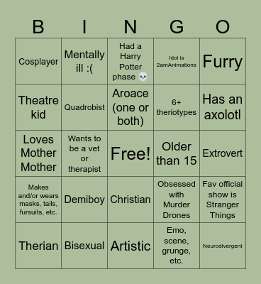 How similar are you to Fern? Bingo Card