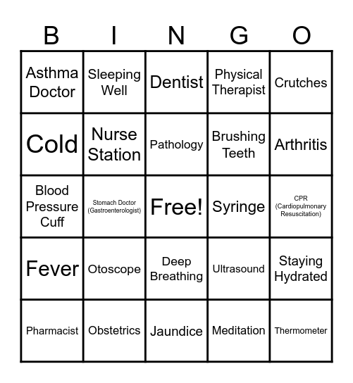 HEALTHCARE AND TECHNOLOGY!! Bingo Card