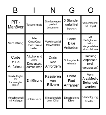 PD Bingo Card