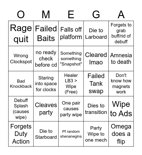 MINE O11S Bingo Card