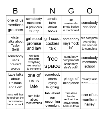 GS Bingo Card