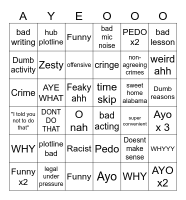 Tommorws Teachings Bingo Card