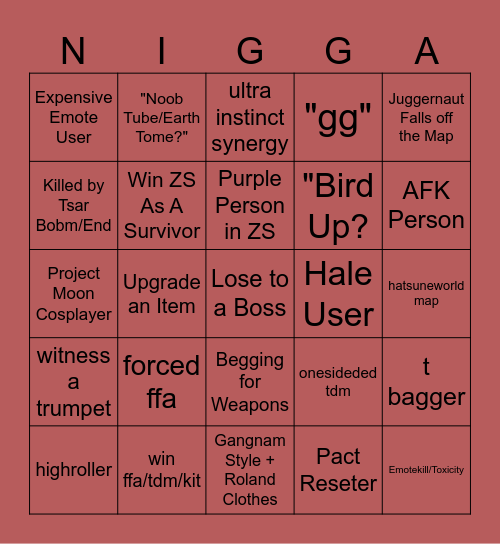 item asylum Bingo Card