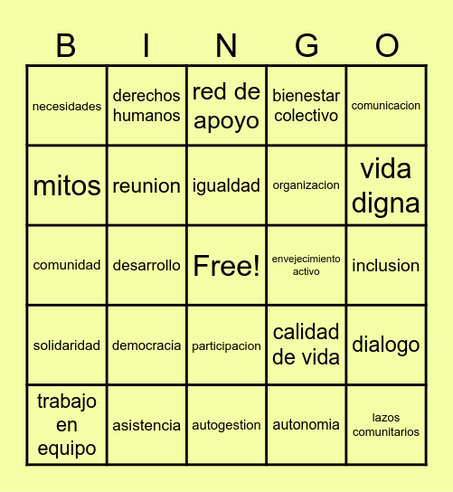 Taller #2 Bingo Card
