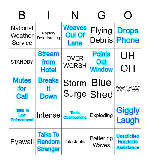 Jeff Piotrowski - Hurricane Bingo Card