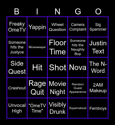 2 Freaks and An Autistic Play BINGO! Bingo Card