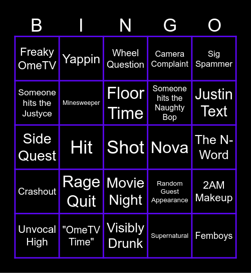 2 Freaks and An Autistic Play BINGO! Bingo Card