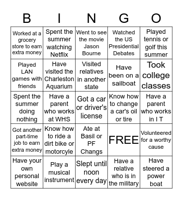 Fall 2016 - Meet and Greet Bingo Card
