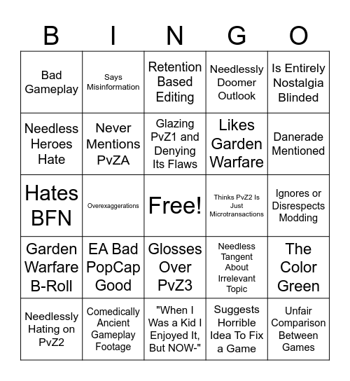 Fall of PvZ Bingo Card (By Cool Kid95 and Bomb!) Bingo Card