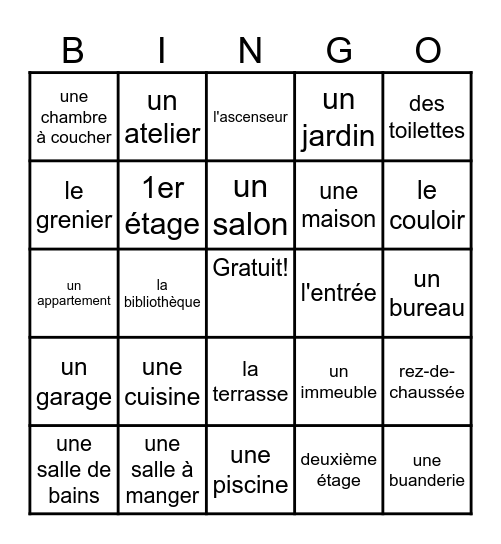 Les Pièces Bingo Card